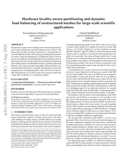 Hardware locality-aware partitioning and dynamic load-balancing of
  unstructured meshes for large-scale scientific applications