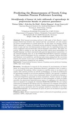 Predicting the Humorousness of Tweets Using Gaussian Process Preference
  Learning
