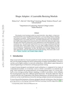 Shape Adaptor: A Learnable Resizing Module