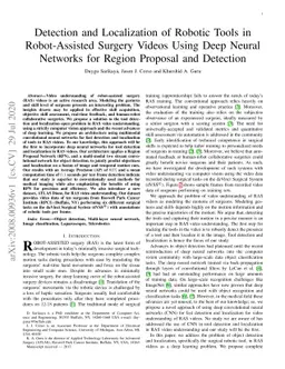 Detection and Localization of Robotic Tools in Robot-Assisted Surgery
  Videos Using Deep Neural Networks for Region Proposal and Detection
