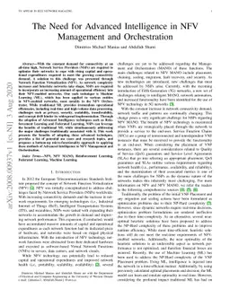 The Need for Advanced Intelligence in NFV Management and Orchestration