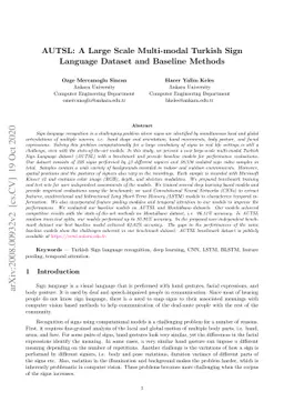 AUTSL: A Large Scale Multi-modal Turkish Sign Language Dataset and
  Baseline Methods