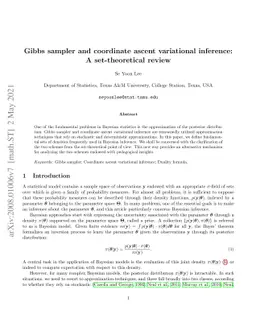Gibbs sampler and coordinate ascent variational inference: a
  set-theoretical review