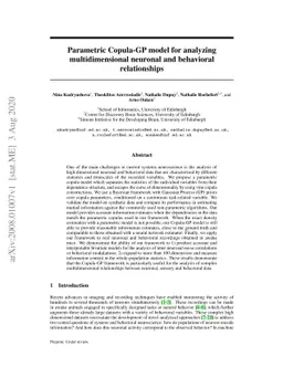 Parametric Copula-GP model for analyzing multidimensional neuronal and
  behavioral relationships