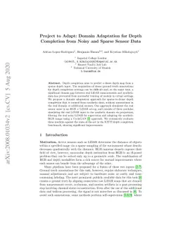 Project to Adapt: Domain Adaptation for Depth Completion from Noisy and
  Sparse Sensor Data