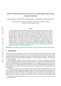 Sub-Pixel Back-Projection Network For Lightweight Single Image
  Super-Resolution