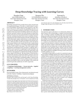 Deep Knowledge Tracing with Learning Curves