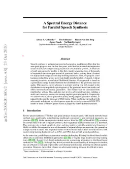 A Spectral Energy Distance for Parallel Speech Synthesis
