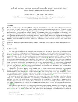 Multiple instance learning on deep features for weakly supervised object
  detection with extreme domain shifts