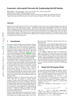 Generative Adversarial Networks for Synthesizing InSAR Patches