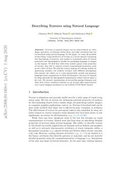 Describing Textures using Natural Language