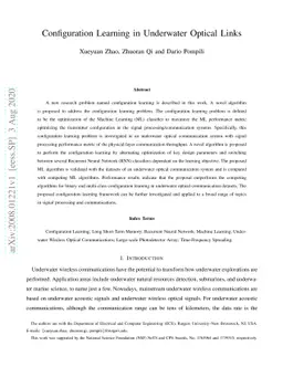 Configuration Learning in Underwater Optical Links