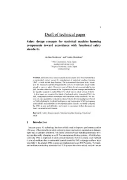 Safety design concepts for statistical machine learning components
  toward accordance with functional safety standards