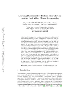 Learning Discriminative Feature with CRF for Unsupervised Video Object
  Segmentation