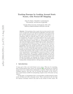Tracking Emerges by Looking Around Static Scenes, with Neural 3D Mapping