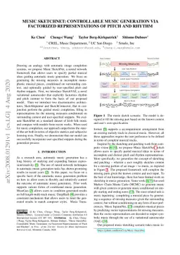 Music SketchNet: Controllable Music Generation via Factorized
  Representations of Pitch and Rhythm