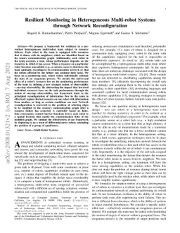 Resilient Monitoring in Heterogeneous Multi-robot Systems through
  Network Reconfiguration