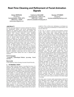 Real-Time Cleaning and Refinement of Facial Animation Signals