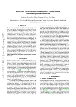 Intra-class variation reduction of speaker representation in
  disentanglement framework