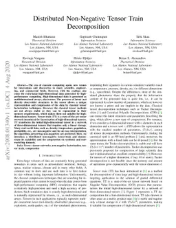 Distributed Non-Negative Tensor Train Decomposition