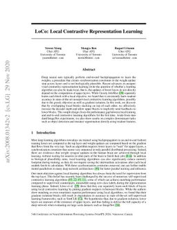 LoCo: Local Contrastive Representation Learning