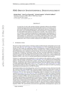 PDE-Driven Spatiotemporal Disentanglement