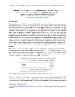 Timbre latent space: exploration and creative aspects
