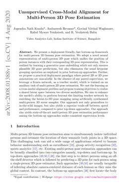 Unsupervised Cross-Modal Alignment for Multi-Person 3D Pose Estimation