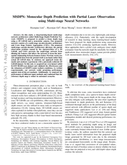 MSDPN: Monocular Depth Prediction with Partial Laser Observation using
  Multi-stage Neural Networks