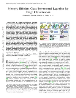 Memory Efficient Class-Incremental Learning for Image Classification
