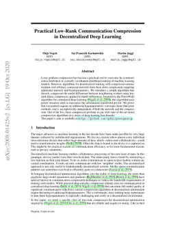 PowerGossip: Practical Low-Rank Communication Compression in
  Decentralized Deep Learning