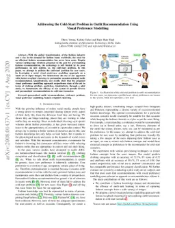 Addressing the Cold-Start Problem in Outfit Recommendation Using Visual
  Preference Modelling