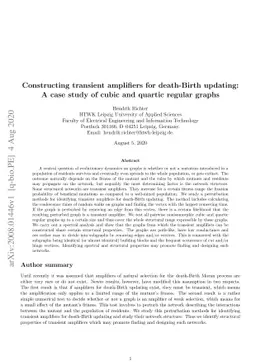 Constructing transient amplifiers for death-Birth updating: A case study
  of cubic and quartic regular graphs
