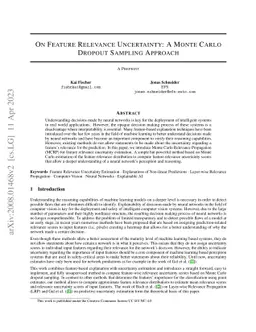 On Feature Relevance Uncertainty: A Monte Carlo Dropout Sampling
  Approach