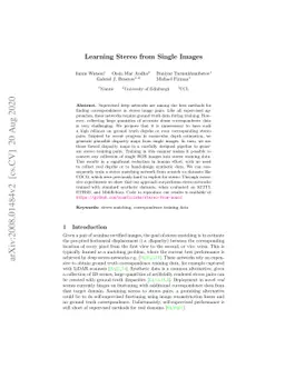 Learning Stereo from Single Images