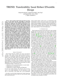 TREND: Transferability based Robust ENsemble Design