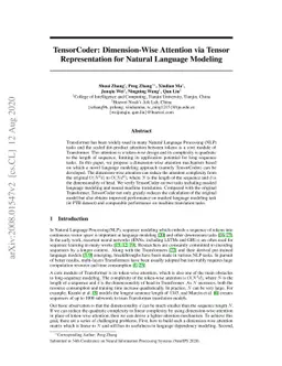 TensorCoder: Dimension-Wise Attention via Tensor Representation for
  Natural Language Modeling