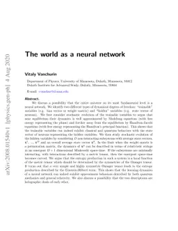 The world as a neural network