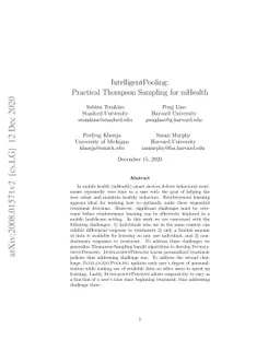 IntelligentPooling: Practical Thompson Sampling for mHealth