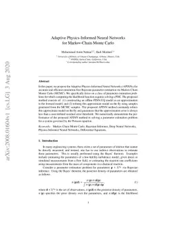 Adaptive Physics-Informed Neural Networks for Markov-Chain Monte Carlo