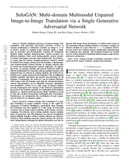 SoloGAN: Multi-domain Multimodal Unpaired Image-to-Image Translation via
  a Single Generative Adversarial Network
