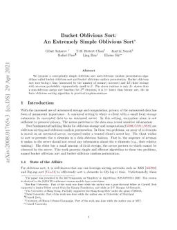 Bucket Oblivious Sort: An Extremely Simple Oblivious Sort