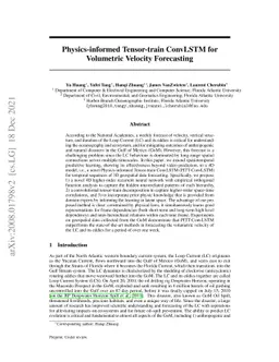 Physics-informed Tensor-train ConvLSTM for Volumetric Velocity
  Forecasting of Loop Current