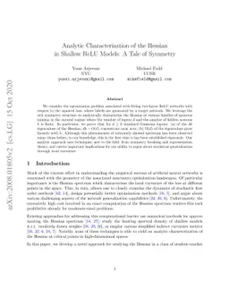 Analytic Characterization of the Hessian in Shallow ReLU Models: A Tale
  of Symmetry