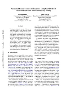 Automated Topical Component Extraction Using Neural Network Attention
  Scores from Source-based Essay Scoring