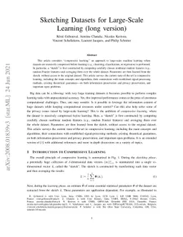 Sketching Datasets for Large-Scale Learning (long version)