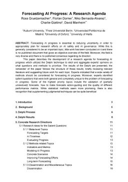 Forecasting AI Progress: A Research Agenda