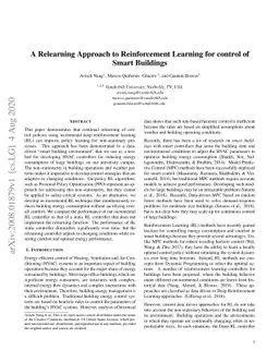 A Relearning Approach to Reinforcement Learning for Control of Smart
  Buildings