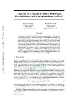 When is invariance useful in an Out-of-Distribution Generalization
  problem ?