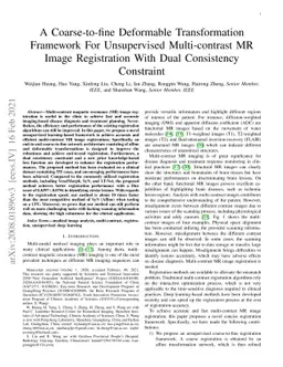 A coarse-to-fine framework for unsupervised multi-contrast MR image
  deformable registration with dual consistency constraint
